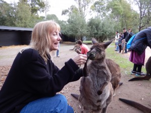 Jeanne feeding a Kangaroo